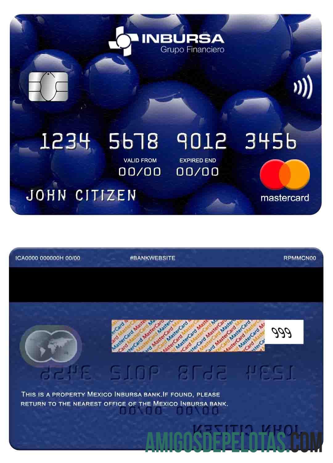 Mexico Inbursa Bank Mastercard real example
